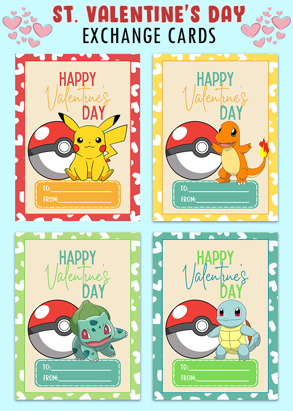 Pok mon St Valentines Day Cards Pixavite