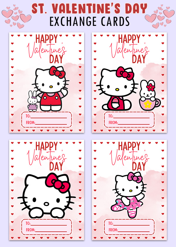 Hello Kitty - Love Bandit Printable Valentines Day Cards Surprise someone  special with these sweet printable Valentines! Find the Gifts tab on Hello  Kitty's Facebook page, download the app and start sending