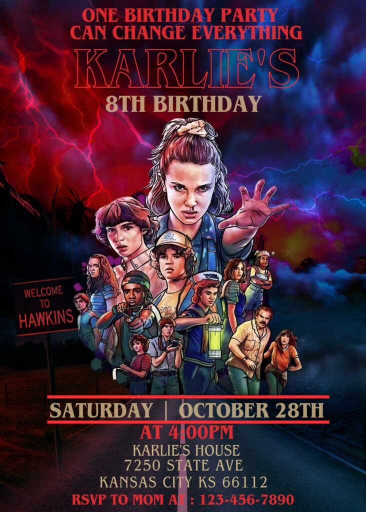 Editable Stranger Things Birthday Invitation Template | Terrific Invite