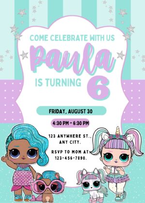 Lol Surprise Dolls Birthday Party Invitation