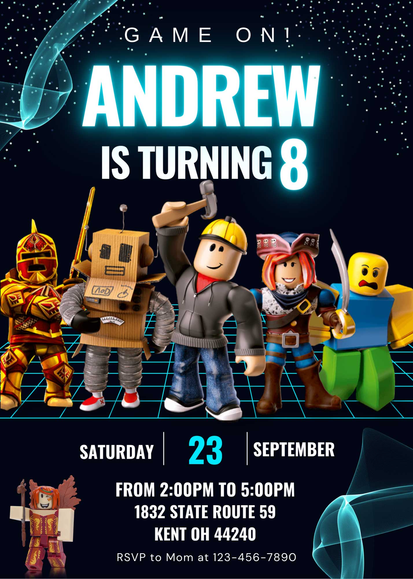 Editable Roblox Birthday Invitation Template | Spectacular Invite