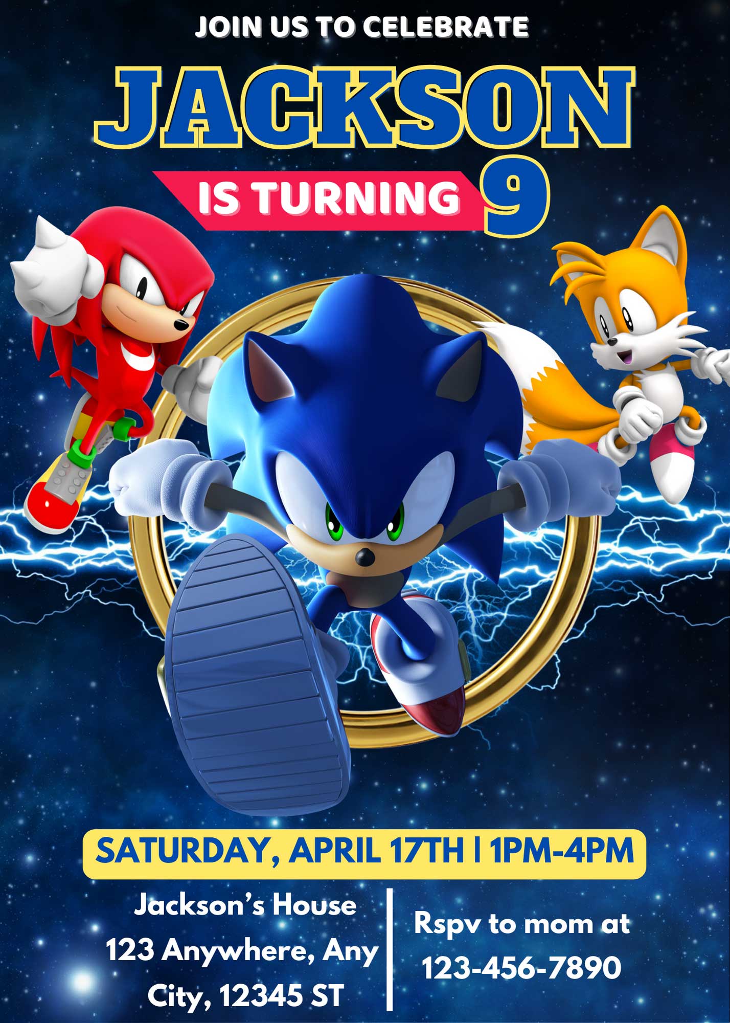 Editable Sonic The Hedgehog Birthday Invitation Template Awesome Invite Editable Sonic The Hedgehog Birthday Invitation Template Awesome Invite