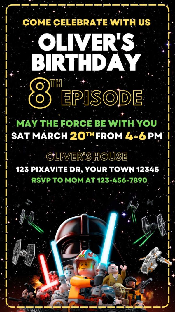 Lego Star Wars Birthday Invitation