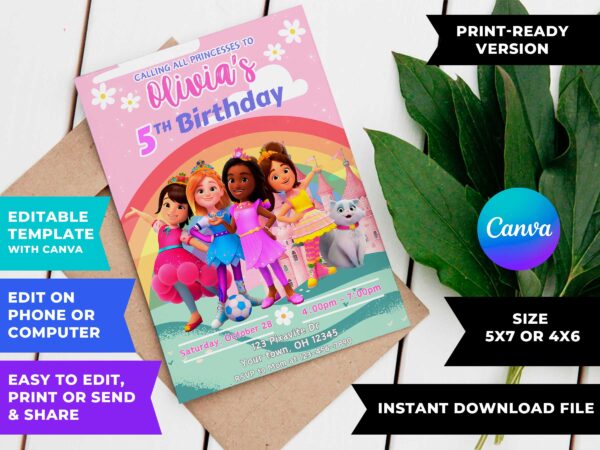 Princess Power Birthday Invitation