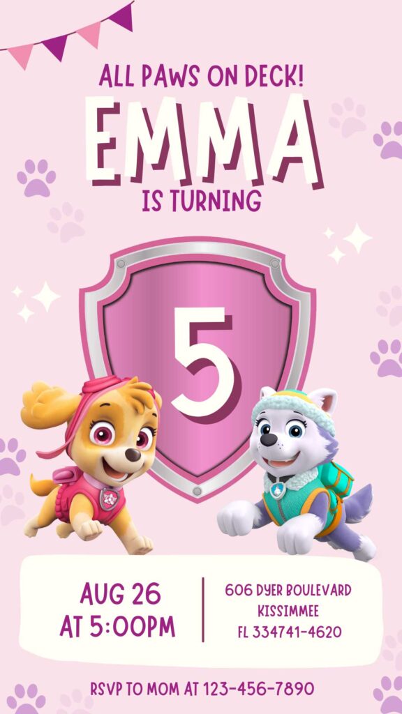 Editable Paw Patrol Birthday Invite Template | Sweet Invitation