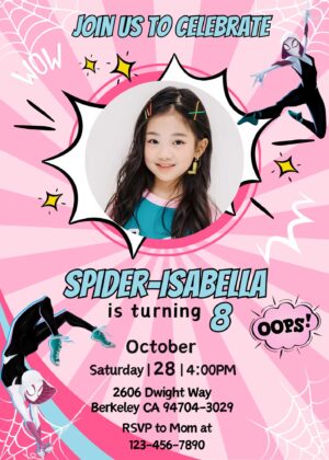 Spider-Woman Birthday Invitation