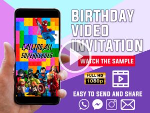 Lego Marvel Super Heroes Birthday Video Invitation