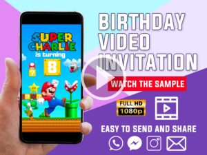 Mario Bros Birthday Video Invitation