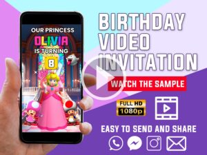 Princess Peach Birthday Video Invitation