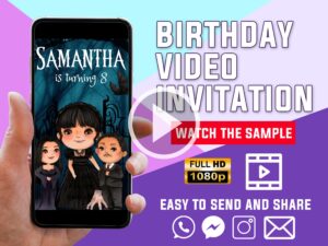 Wednesday Birthday Video Invitation