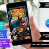 Mario Bros Halloween Birthday Invite