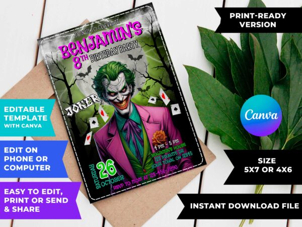 The Joker Birthday Invitation