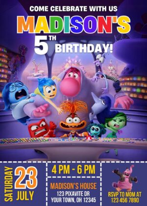 Inside Out 2 Birthday Invite