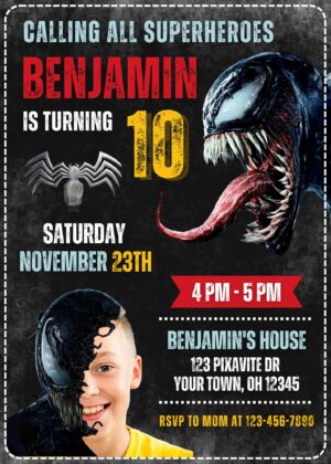 Venom 3 Birthday Invitation