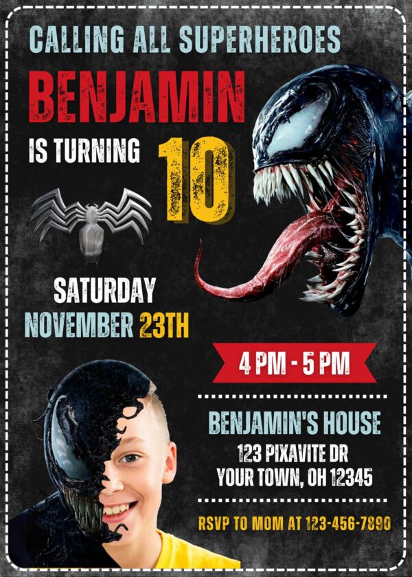 Venom 3 Birthday Invitation