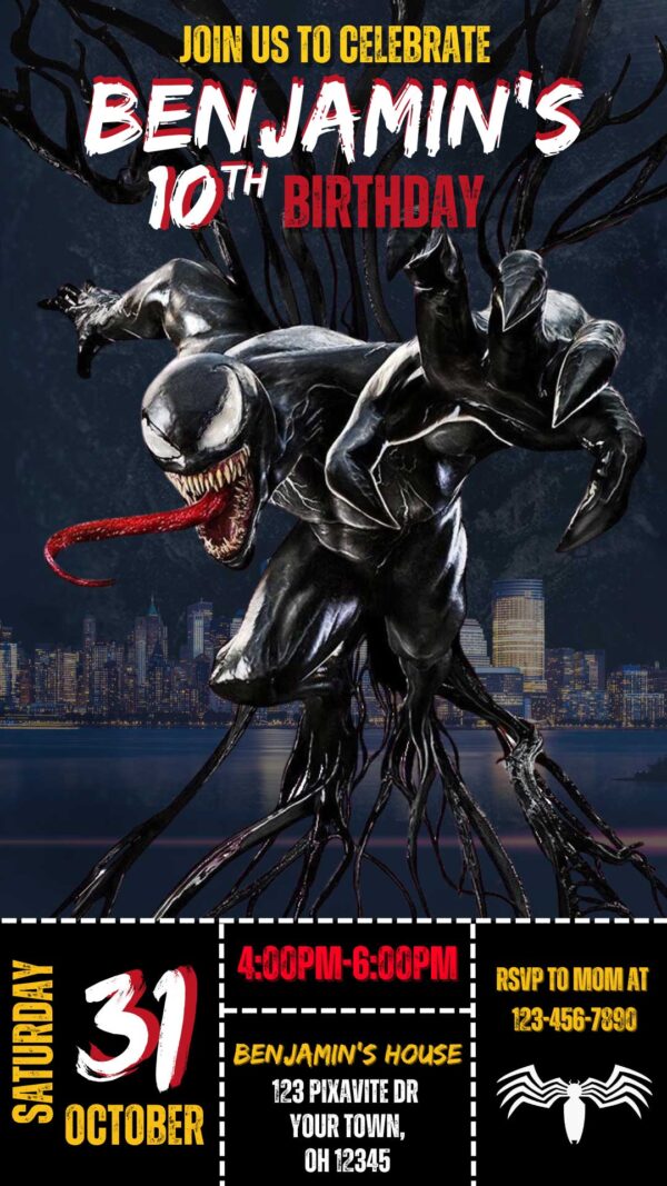 Venom 3 Birthday Invite