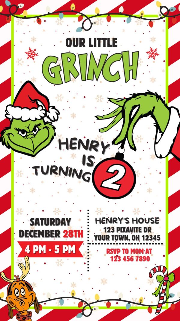 The Grinch Birthday Invitation