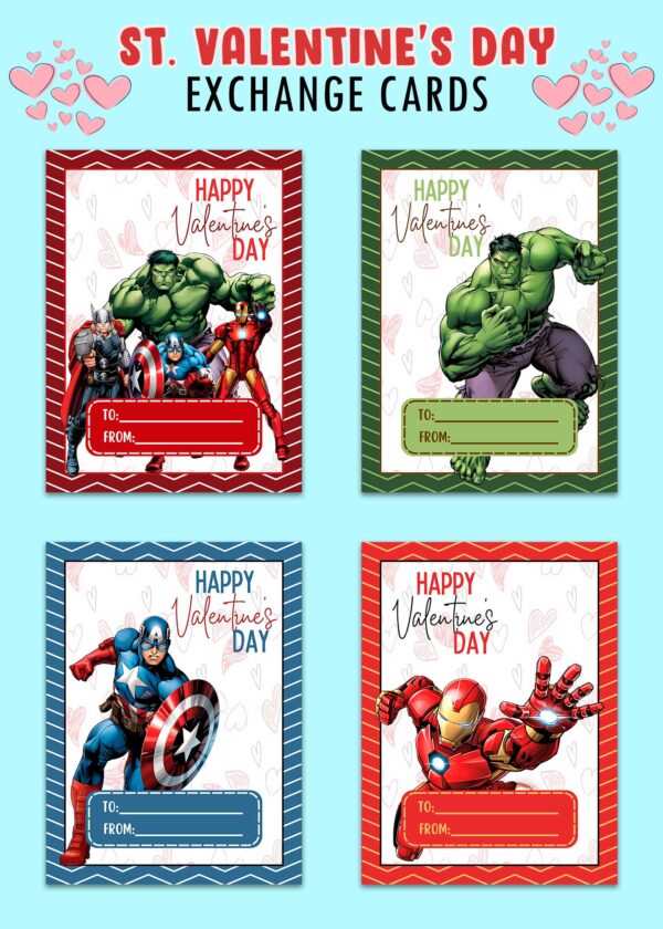 Avengers Valentines Day Cards