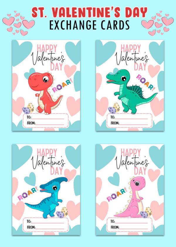 Baby Dinosaurs Valentines Day Cards