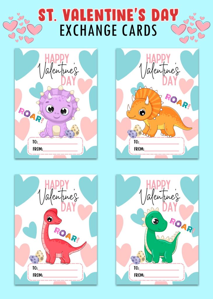Baby Dinosaurs Valentines Day Cards Pixavite
