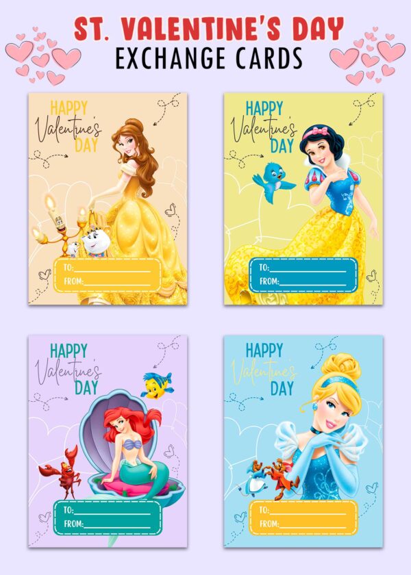 Disney Princess Valentines Day Cards