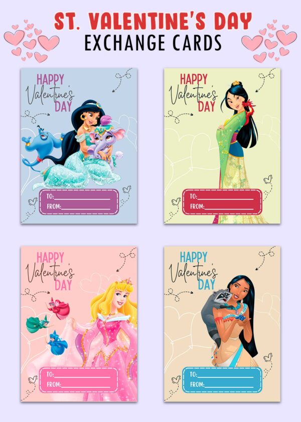 Disney Princess Valentines Day Cards