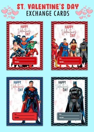 Justice League Valentines Day Cards