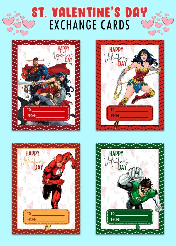 Justice League Valentines Day Cards