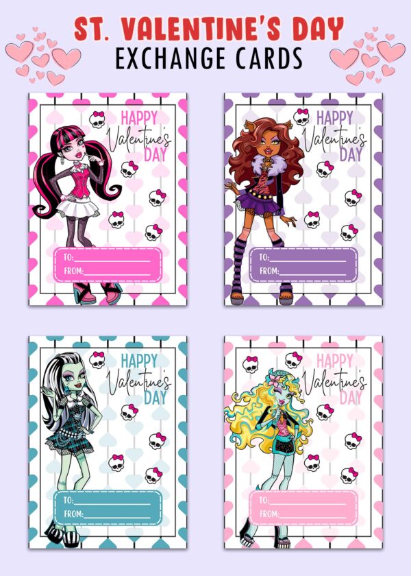 Monster High Valentines Day Cards