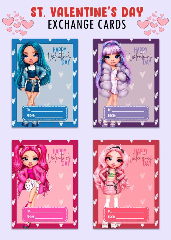 Rainbow High Valentines Day Cards