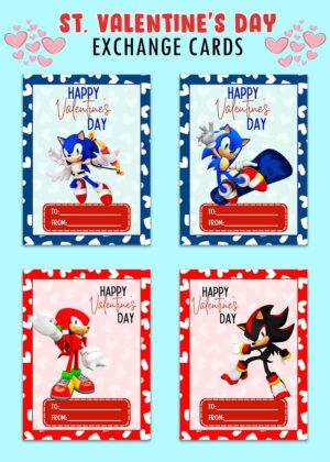 Sonic The Hedgehog St. Valentines Day Cards