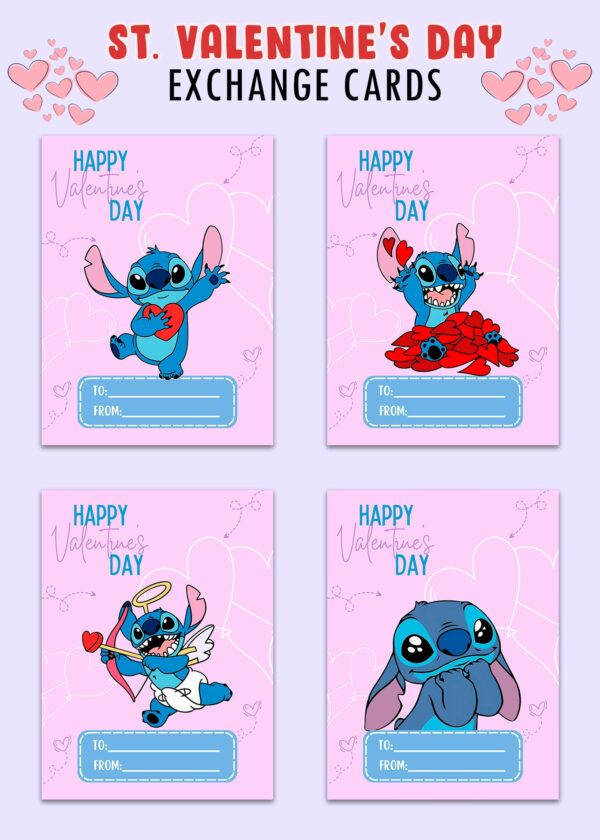 Stitch Valentines Day Cards