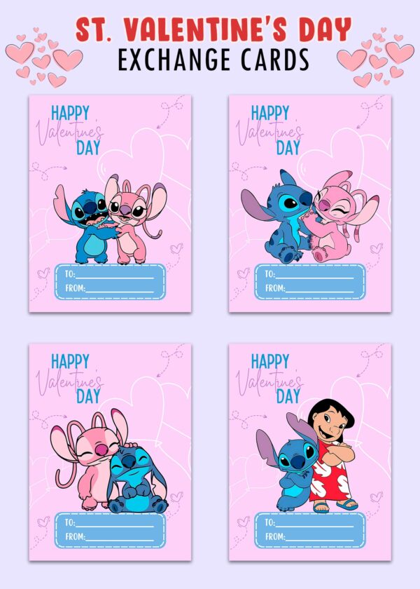 Stitch Valentines Day Cards