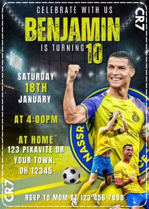 Cristiano Ronaldo Al-Nassr Birthday Invitation