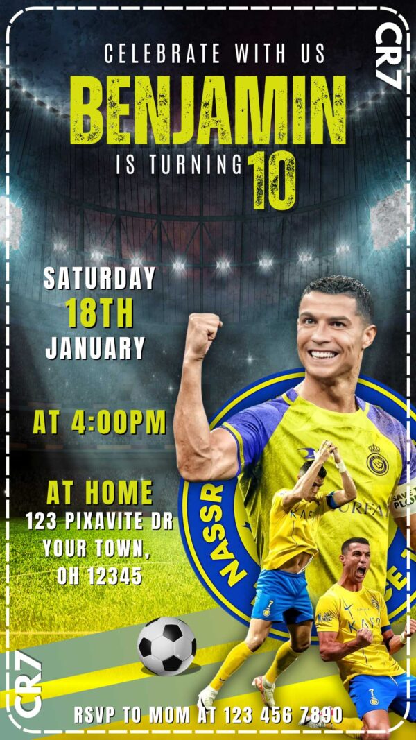 Cristiano Ronaldo Al-Nassr Birthday Invitation