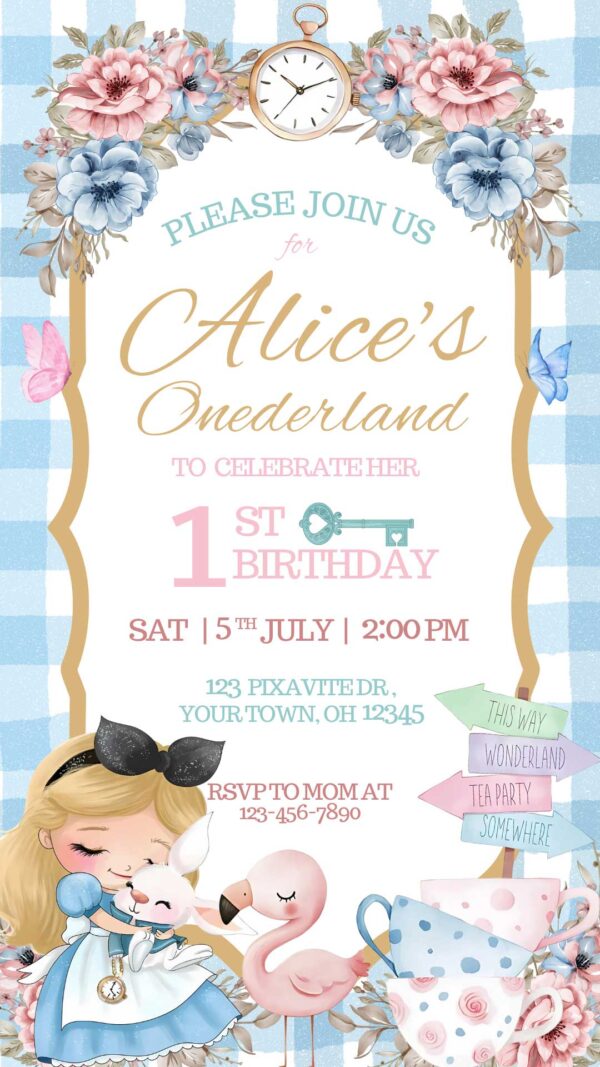 Alice In Wonderland Birthday Invite