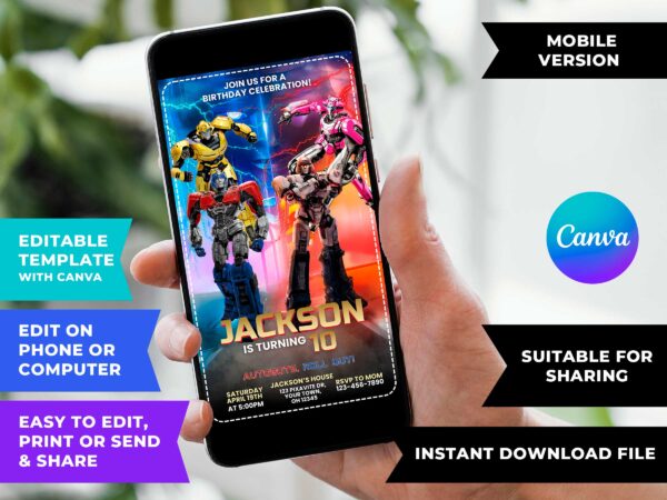 Transformers One Birthday Invitation