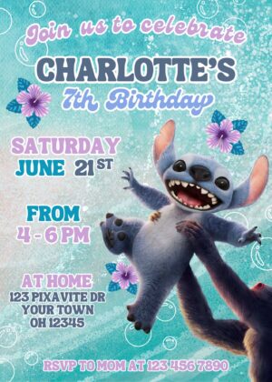 Stitch 2025 Birthday Invitation