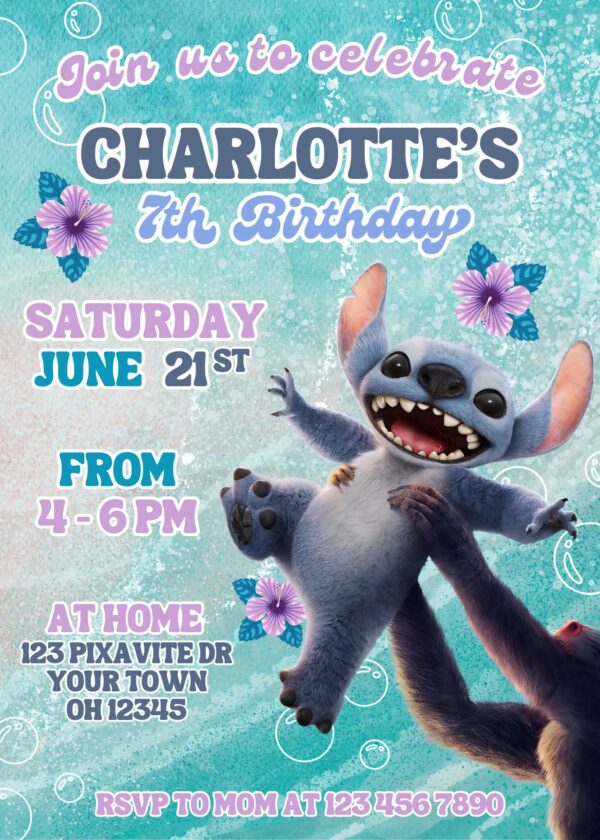 Stitch 2025 Birthday Invitation