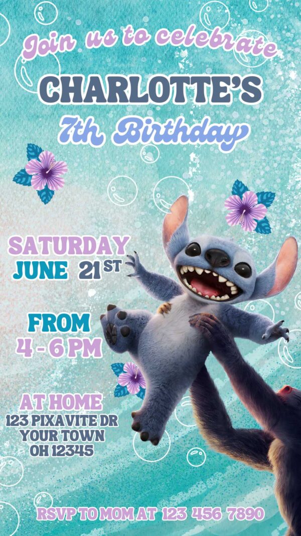 Stitch 2025 Birthday Invitation