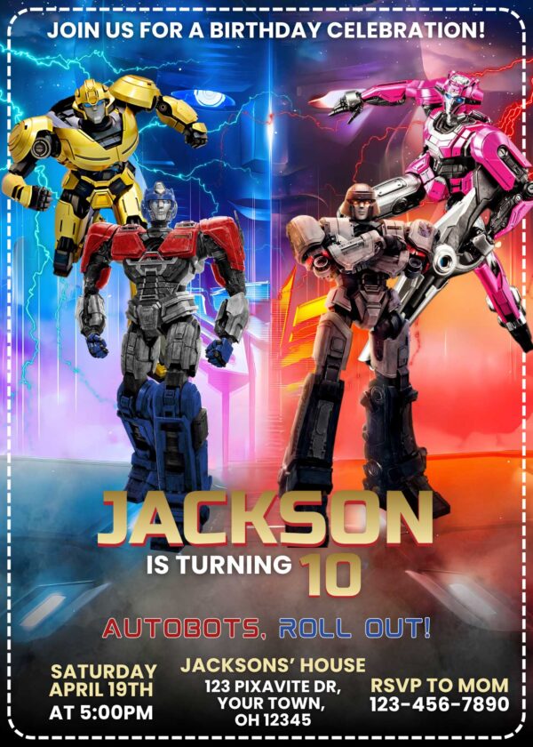 Transformers One Birthday Invitation