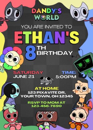 Dandy's World Birthday Invitation