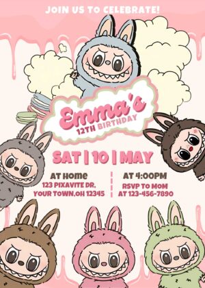 Labubu Birthday Invitation