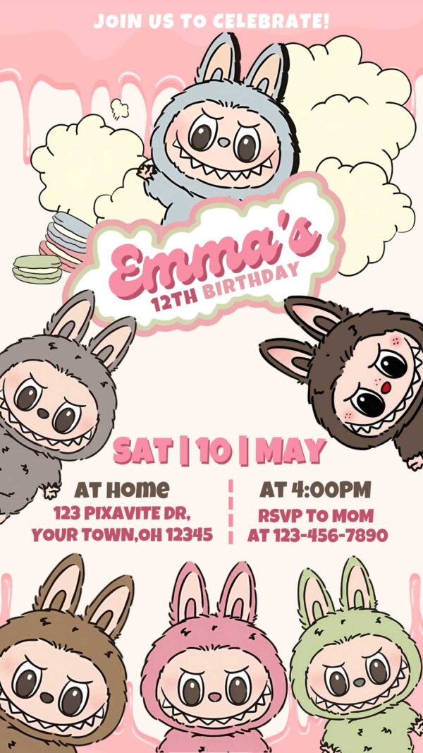 Labubu Birthday Invitation