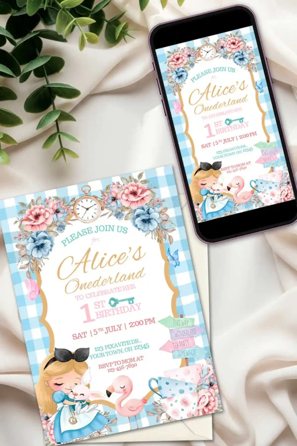 Alice In Wonderland Birthday Invite