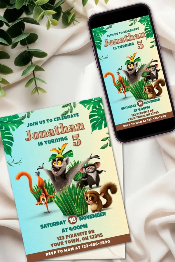 All Hail King Julien Birthday Invitation
