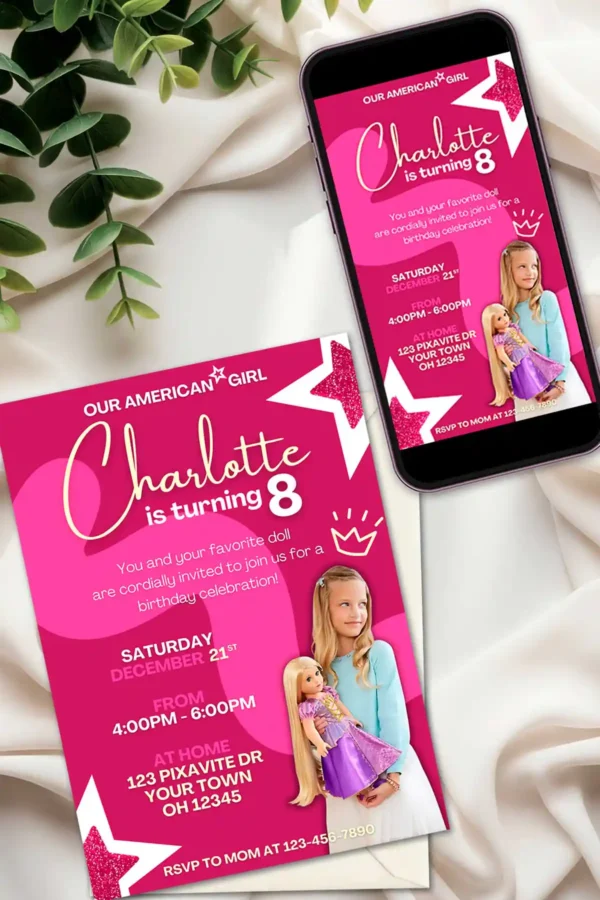 American Girl Birthday Invitation