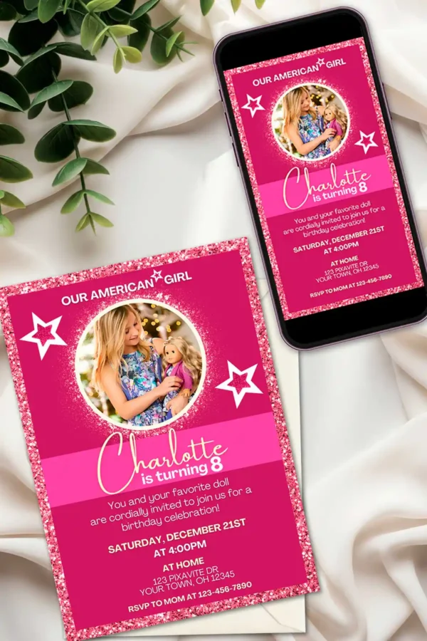 American Girl Birthday Invite