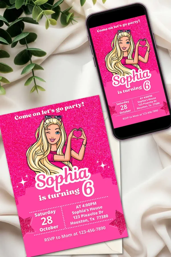 Barbie Birthday Invitation