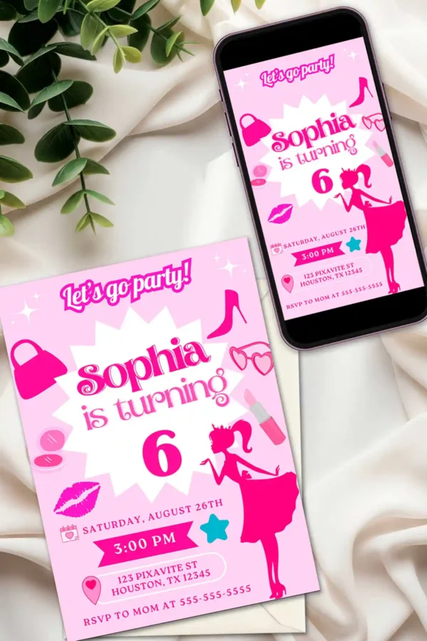 Barbie Birthday Invite